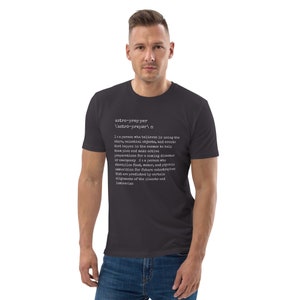 Astro-Prepper Unisex Organic Cotton T-shirt with White Text