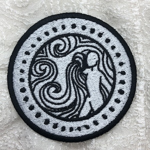 Embroidered Aquarius Patch, Art by Kaliandra Sakellaridis, The PieQuarius