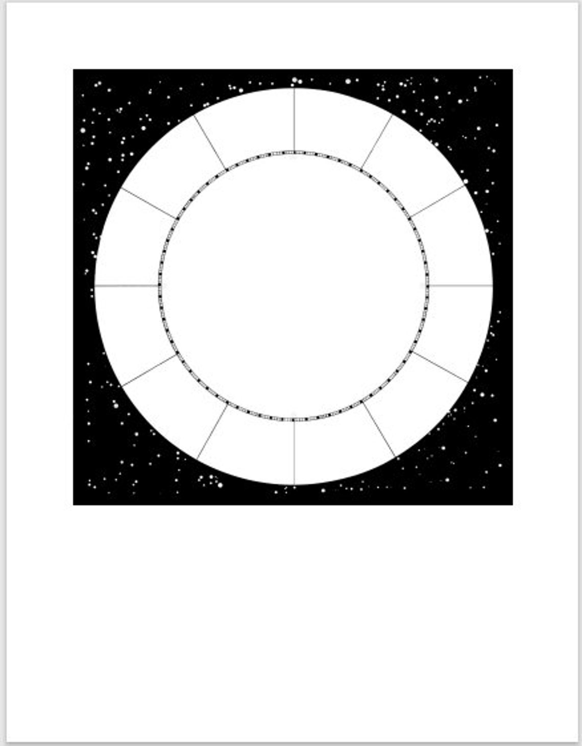 Vintage Blank Astrology Chart Star Wheel Package, Designed by Dennis ...
