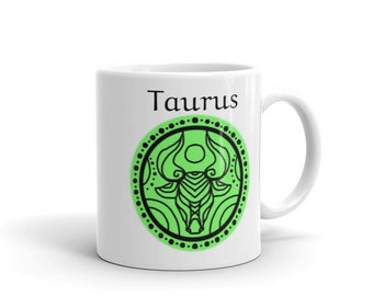Taurus Zodiac Mug, Art by Kaliandra Sakellaridis, The PieQuarius