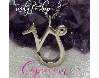 Capricorn Sterling Silver Necklace /Capricorn Pendant / Sterling Silver Capricorn Pendant / Capricorn Necklace / Astrology Necklace