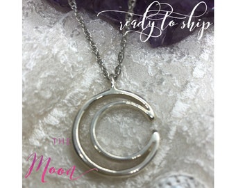 The Moon / Sterling silver Moon Pendant / Luna Pendant