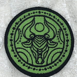 Embroidered Taurus Patch, Art by ThePie-quarius/Kaliandra Sakellaridis