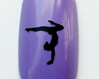 Gymnastic Nail Art Vinyl Decal Sticker Variety Pack  - 41 Decals, gymnast, handstand, poses