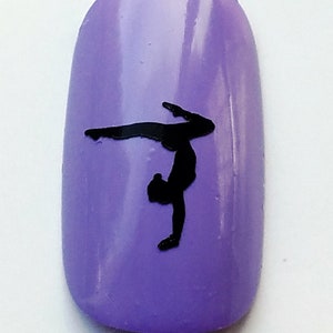 Gymnastic Nail Art Vinyl Decal Sticker Variety Pack  - 41 Decals, gymnast, handstand, poses