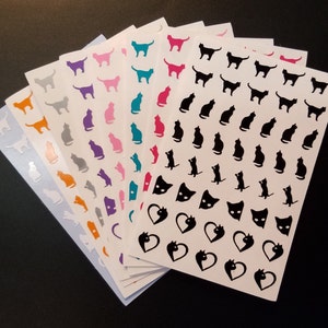 Cat and Kitten Nail Art Vinyl Decal Sticker