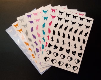 Cat and Kitten Nail Art Vinyl Decal Sticker