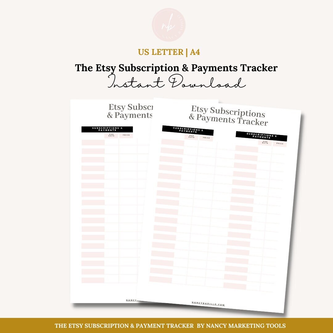 Expense Tracker Printable to Keep Your Etsy Shop Expenses in Track. Grab This Etsy Shop Planner ...