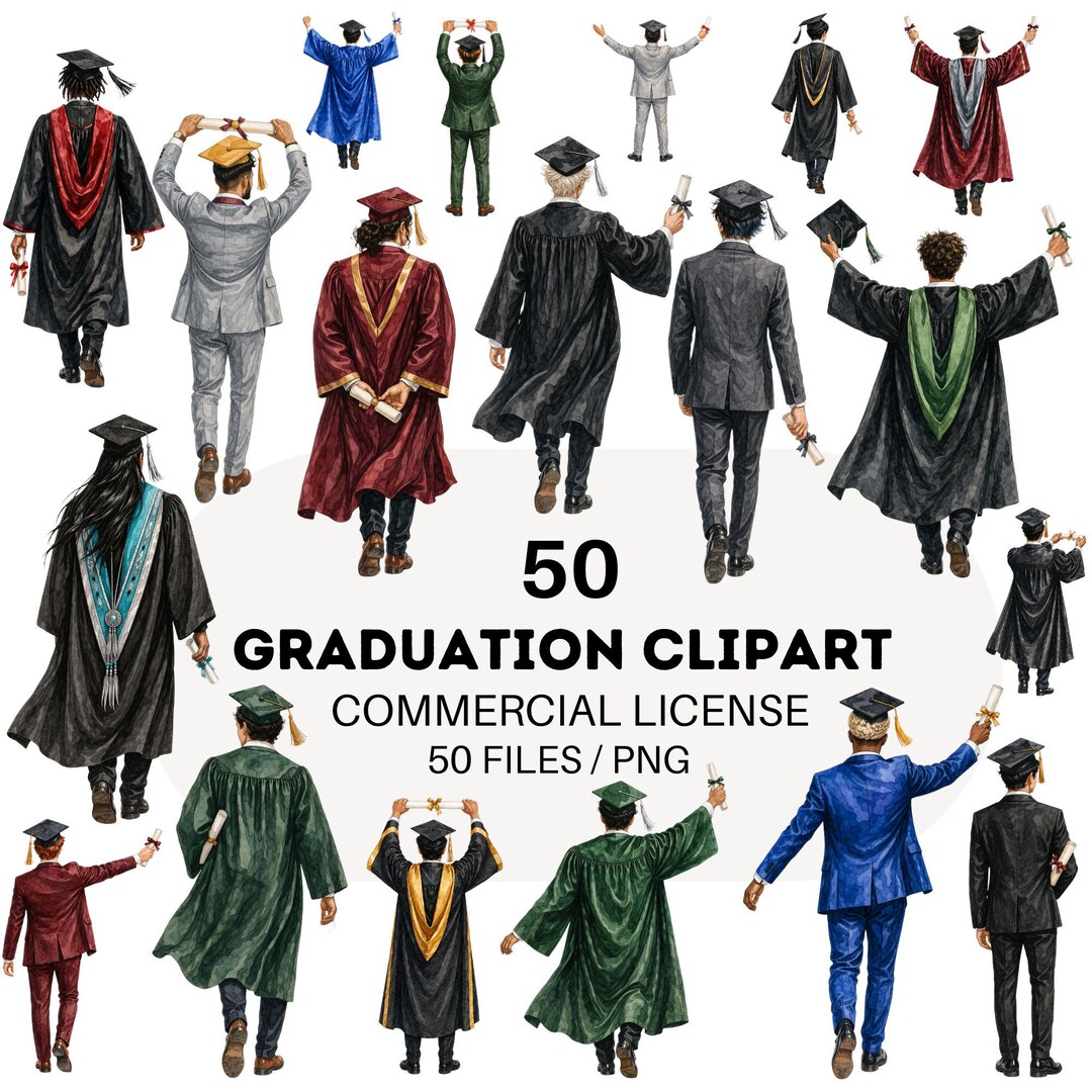 50 Graduation Guy Clipart, Black Suit Graduate Clipart, Graduation ...