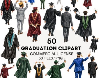 50 imágenes prediseñadas de graduados, imágenes prediseñadas de graduados con traje negro, imágenes prediseñadas de graduación, diseños de estudiantes graduados, acuarela, ilustración de graduado masculino