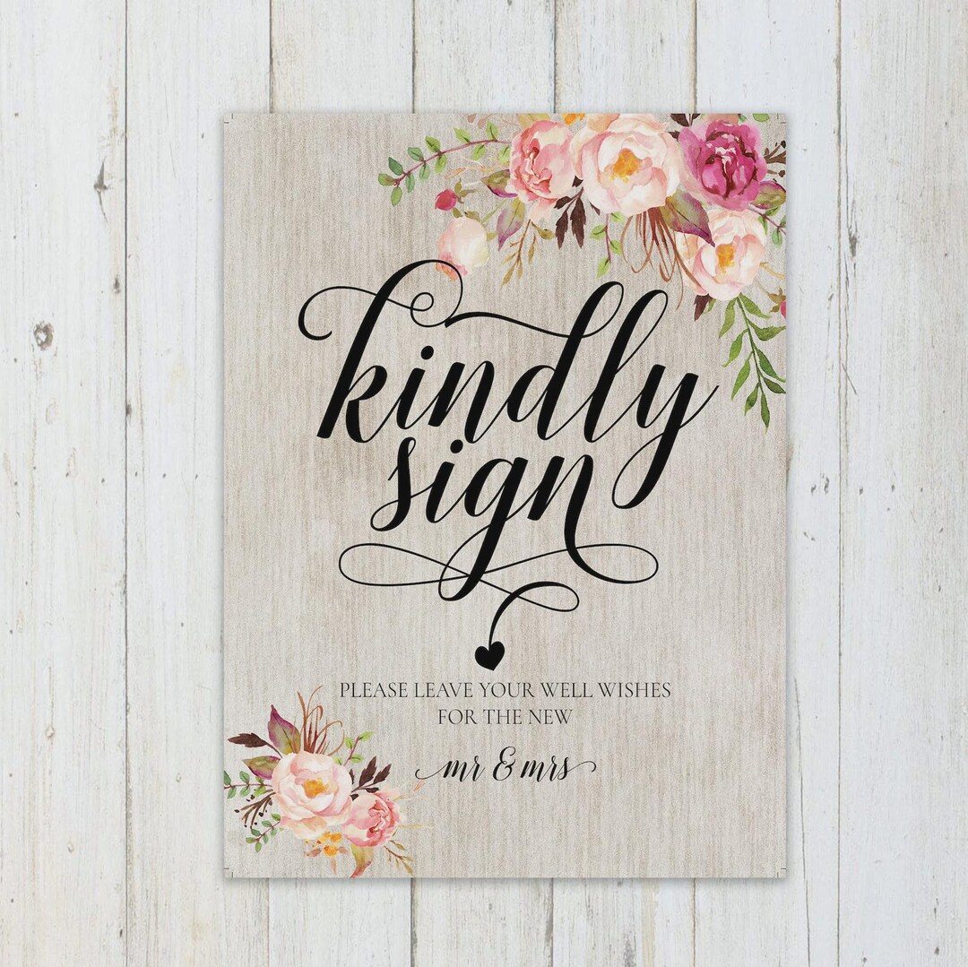Kindly Sign First Key Control Kindly Sign, Best Wishes Sign, Leave Your Wishes, Marriage Advice Sign ...