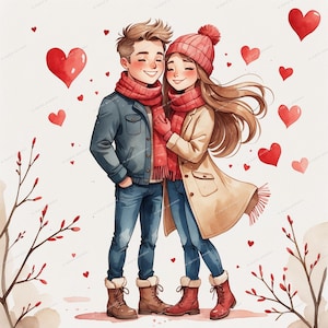 16 Romantic Moments Clipart Set | Printable Watercolor clipart | High Quality JPGs | Digital download | Paper craft | junk journals