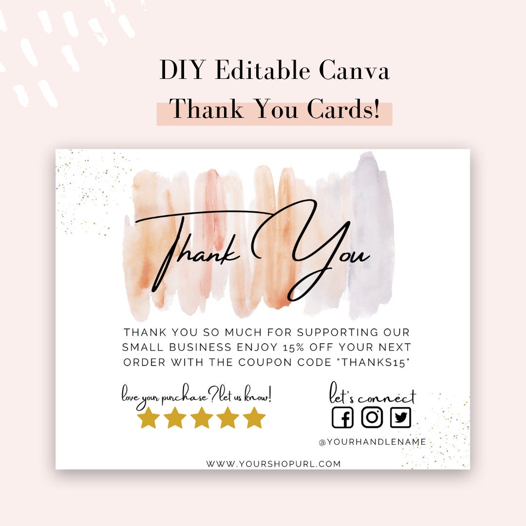 Small Business Thank You Card Business Thank You Etsy