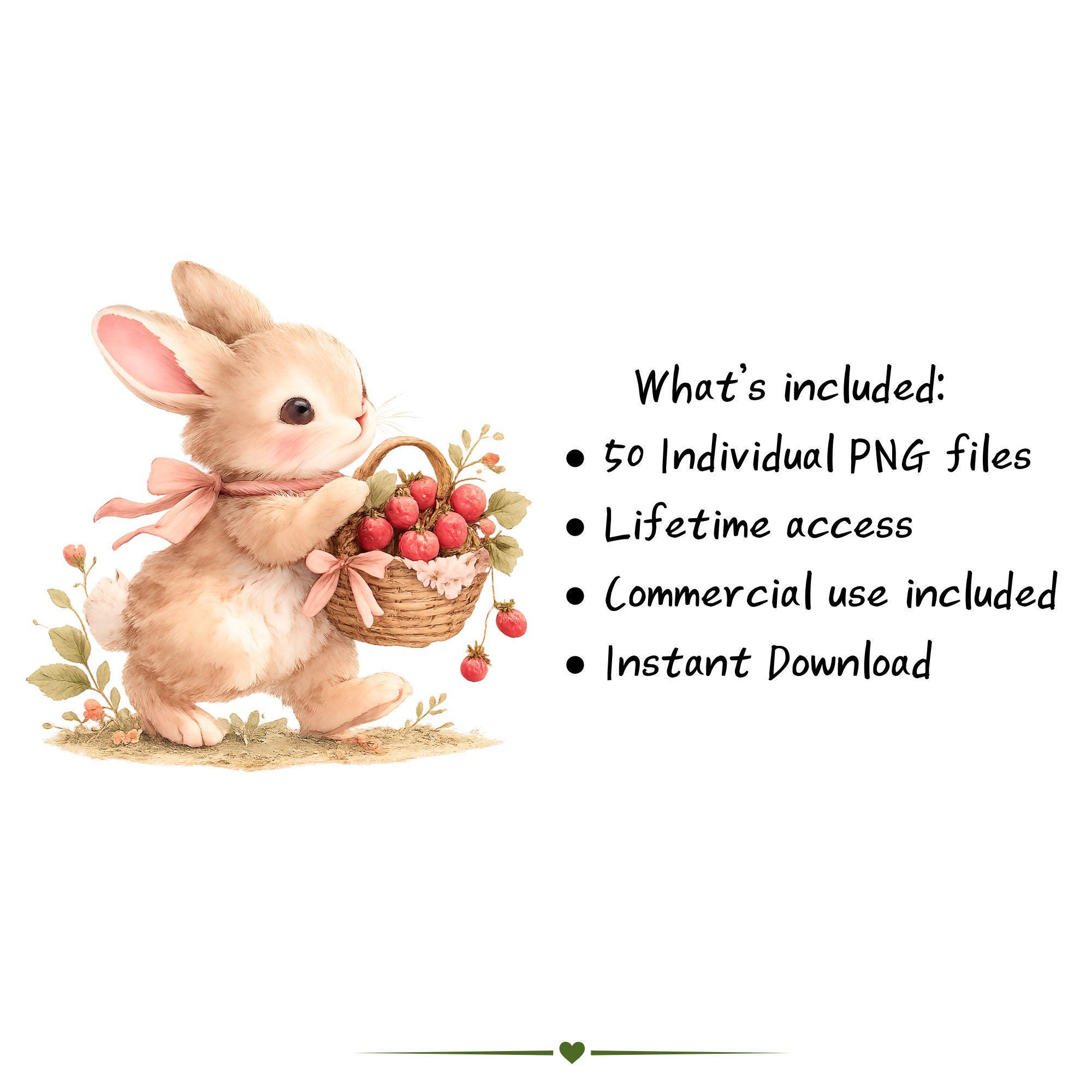 Coquette Floral Bunny Clipart Set: Watercolor Pink Easter Bunnies PNG ...