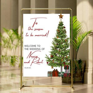 Christmas Wedding Welcome Sign, Wedding Welcome Poster, Printable Welcome Sign, Welcome sign, Holiday Welcome Sign
