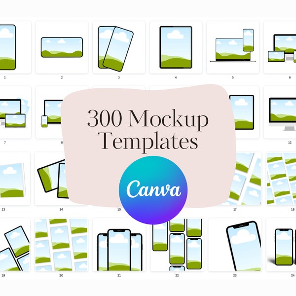 300 Canva Template Mockup for Digital Products Best Seller
