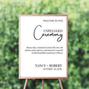 Unplugged Ceremony Sign Template Modern Unplugged Wedding Sign Wedding No Phones Sign Wedding Welcome Sign Wedding Signage Unplugged Sign