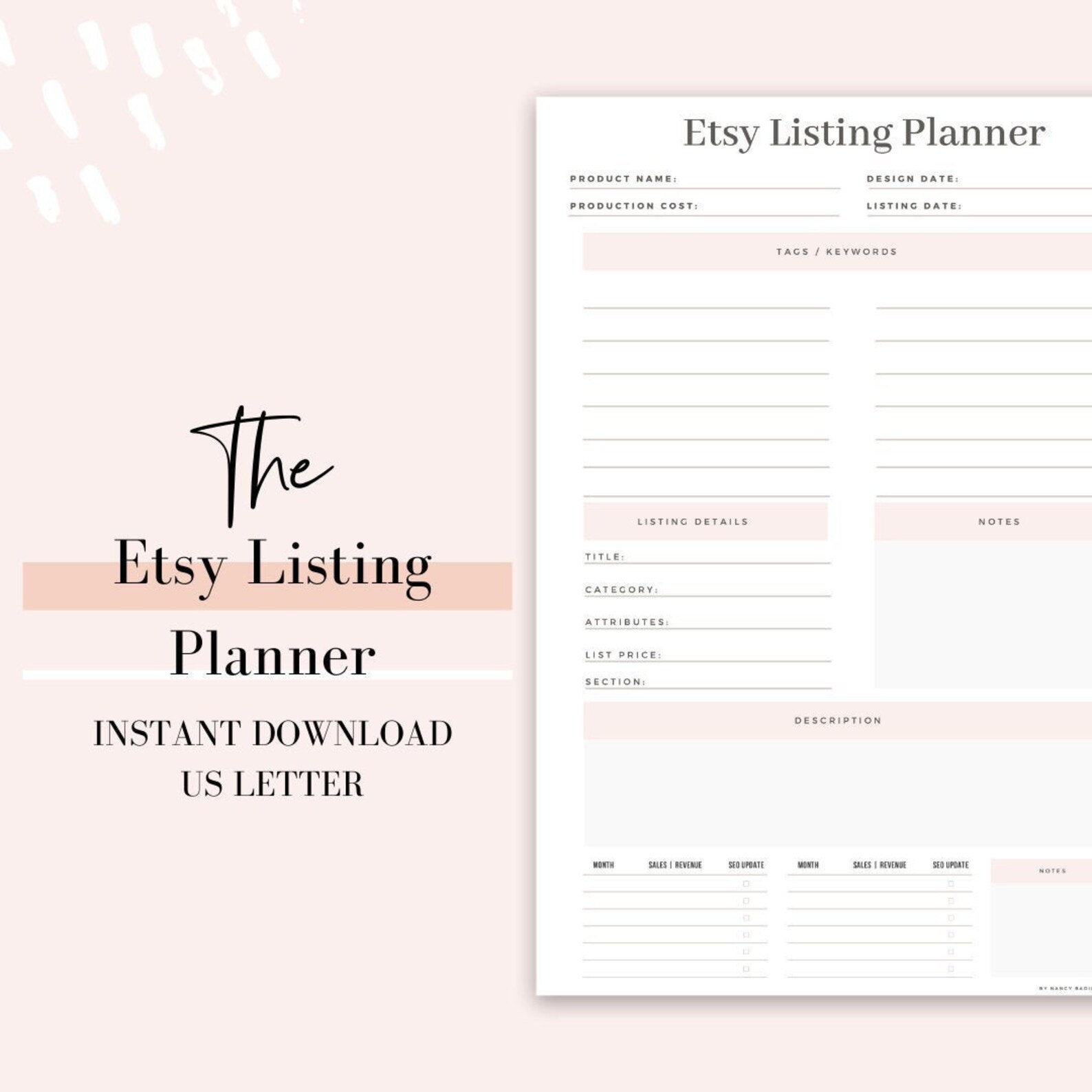 Etsy Listing Planner for Your Etsy SEO Product Planner Etsy Australia