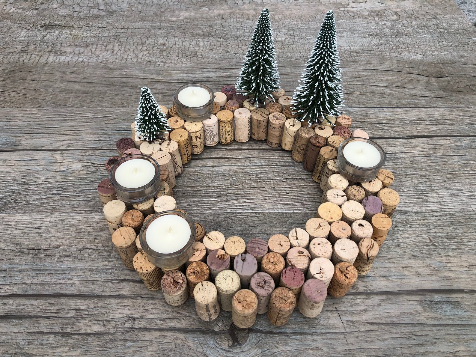 Upcycling advent wreath made of cork