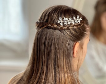 Accesorios para el cabello de comunión, peineta de comunión/niña de flores con perlas blancas