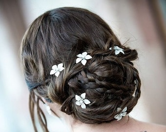 Hair Jewelry-Bridal curlies/hairpins in white/ivory