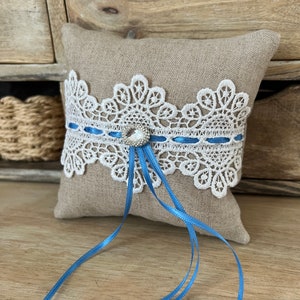 Ring Pillow vintage, Lace wedding pillow, Wedding Ring pillow image 4