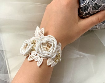 Bijoux de mariée, bracelet de mariée, bracelet vintage, bracelet bohème, ivoire