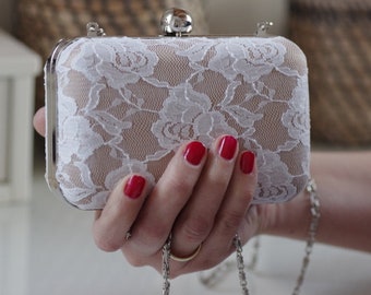 Bridal bag-bridal clutch-vintage made of lace