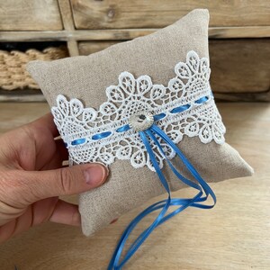 Ring Pillow vintage, Lace wedding pillow, Wedding Ring pillow image 2