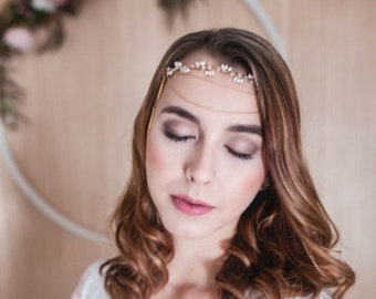 Bridal hair Jewelry, headband, Boho-hippie