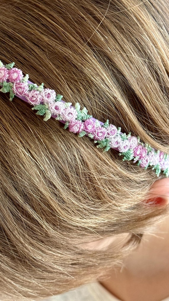6 Coole Spitzen-Haarbänder Für Mädchen – Süße Blumen-Haarreifen Aus Elastischem Material