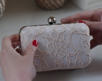 Bridal bag, clutch, Ivory Lace