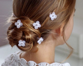 Hair accessories for communion, curlies, white or ivory