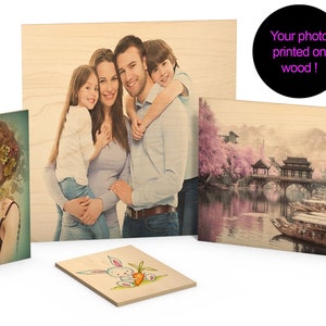 Custom Photo on Wood, personalised gift for him or her, wood photo gift your photo on wood