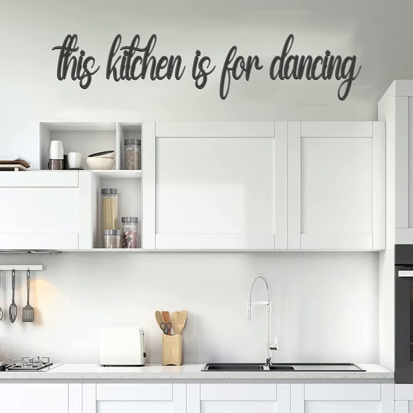 This kitchen is for dancing 3D Sign made from Wood or Acrylic Scandinavian kitchen art large wood letters v040