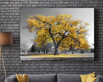 Yellow Tree Art Etsy