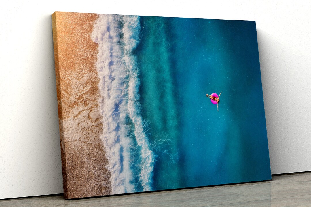 Beach Sand Sea Ocean Warm Lounge Home Decor Framed Canvas Print Wall ...