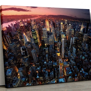 Nueva York Ciudad Skyline Lienzo Pared Arte Imprimir escena cartel Varios tamaños pp255