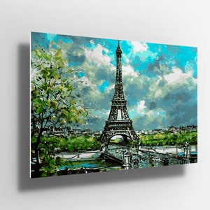 Paris France eiffel tower Metal Aluminium Print Wall Art |Poster | water colour | canvas | painting Decor | gift m262