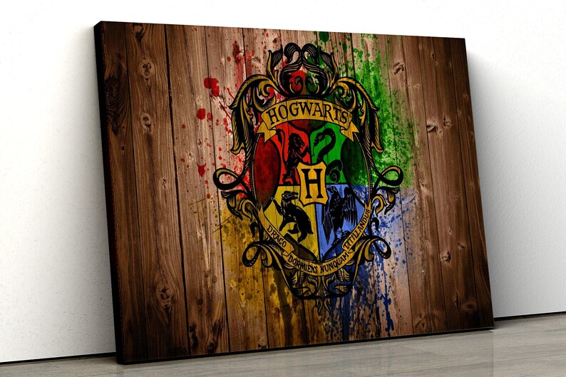 Harry Potter Hogwarts printed Framed Canvas Print Wall Art Etsy