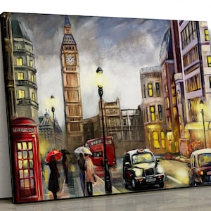 London Big Ben Oil Painting print Framed Abstract Canvas Print Wall Art pp235