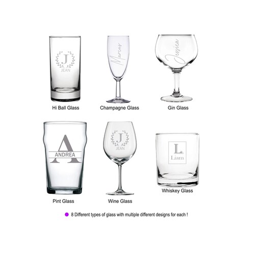 Personalised Glass Engraved Glasses Gift Custom Text on Etsy UK