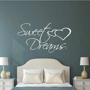 Sweet dreams inspirational quote Wall Sticker transfer Decal Bedroom Vinyl gift v017