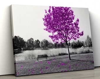 Digital Download Purple Tree Etching