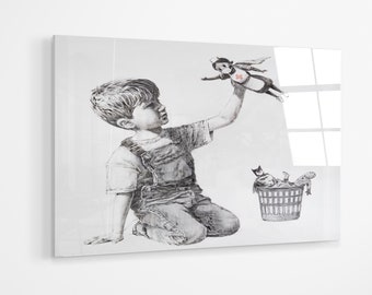 Banksy Nurse NHS Supernurse game changer hospital premium Vetro acrilico Stampa Wall Art canvas regalo