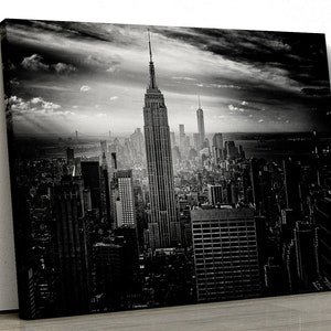 Large New York Black and White Home Decor city Framed Canvas Print Wall Art 127