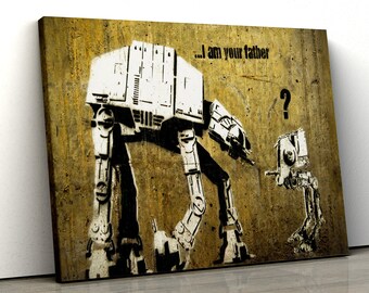 Banksy I am your father famous At-ST AT-AT walker Wall Art Print Canvas Various Sizes pp447