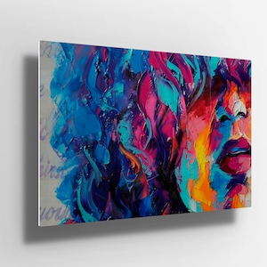 Woman face oil painting Metal Poster Aluminium Print Wall Art | canvas | Metal Poster sign | gift m475