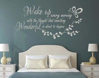 Wake up every morning inspirational bedroom quote Wall Decal Sticker transfer home Vinyl v063