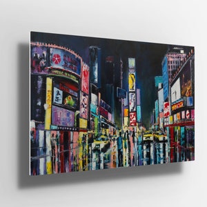 Times Square Nueva York pintura al óleo metal cartel de aluminio impresión pared arte / lienzo / metal cartel signo / regalo m254